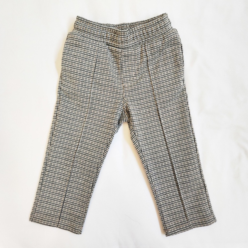 Cat & Jack Brown Houndstooth Tapered Pintuck Trousers, Kids 2T, fall photoshoot